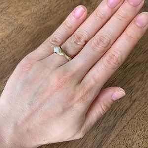 9k Antique gold talon ring with baroque pearl